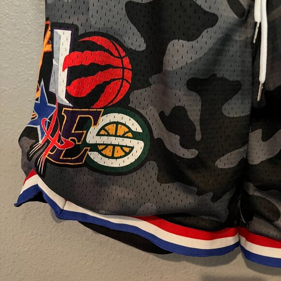 WHO CARES SUPPLY CO. NBA Remix Heavy Mesh Hoop Basketball Shorts Black Camo XL - Picture 4 of 10